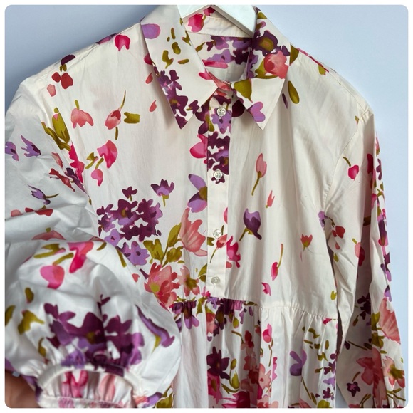 NWT Anthropologie Maeve The Bettina Floral Tiered Shirt Dress - Picture 13 of 17